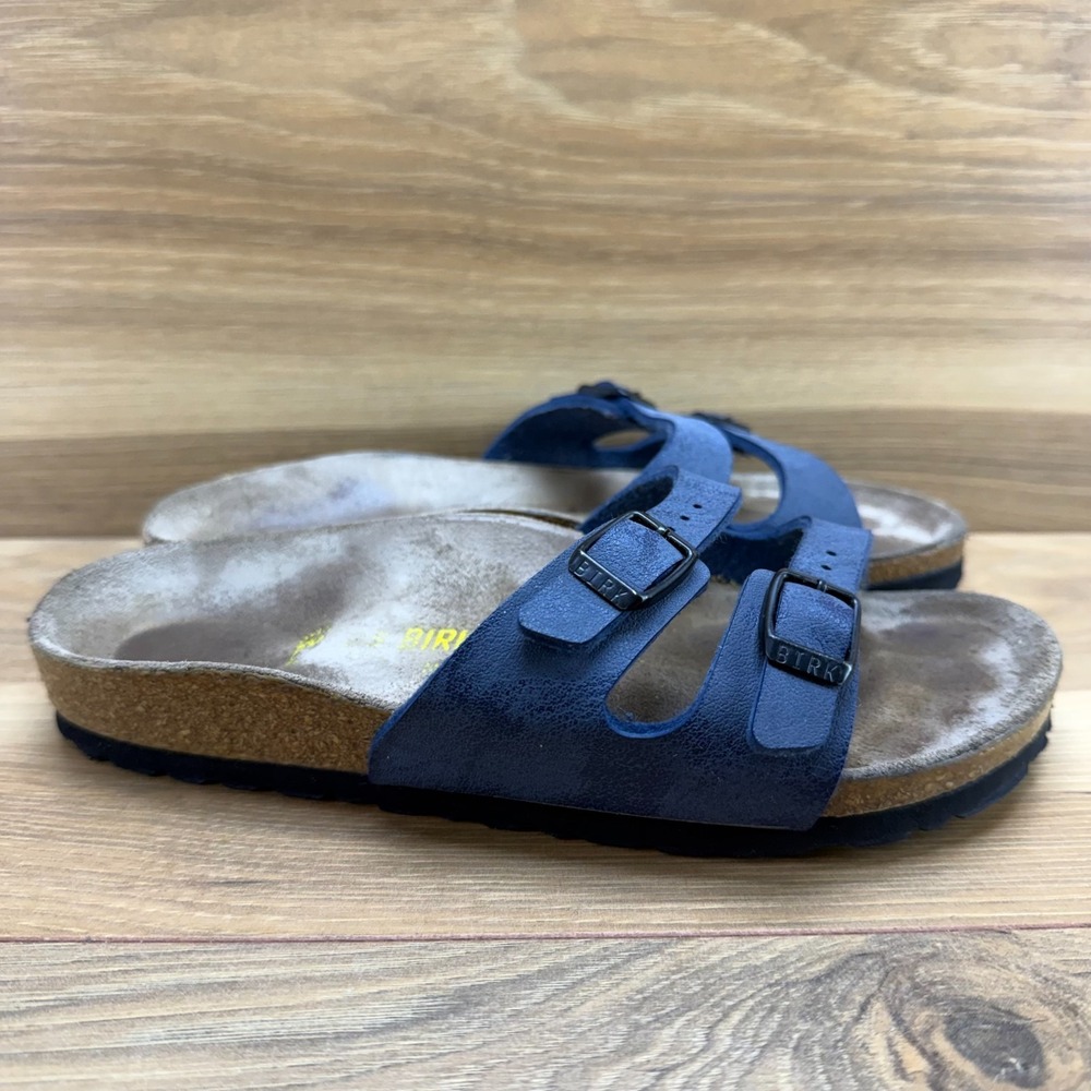 Birkenstock Ibiza Blue Birko Slides Womens 4 N EU 35 Sandals Resort Vacation